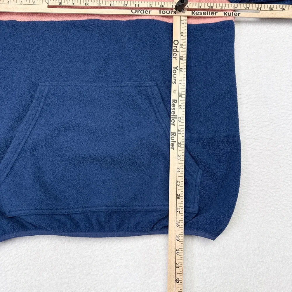 Darkside Snowboards Sweater Mens Size Medium Fleece 1/4‎ Zip Pullover Pink Blue